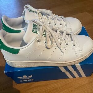 Adidas Stan Smith White and Green Shoes